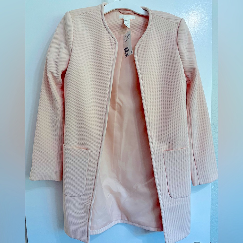 NWT H&M Open Blazer Size 4 Pink